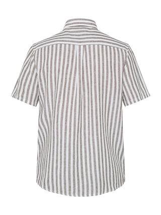 REDGREEN ASGER LINEN SHIRT SS Shirt 1774 Olive Stripe