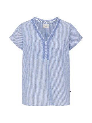 REDGREEN WOMAN Alban Linen Shirt Shirts 161 Sky Blue Stripe