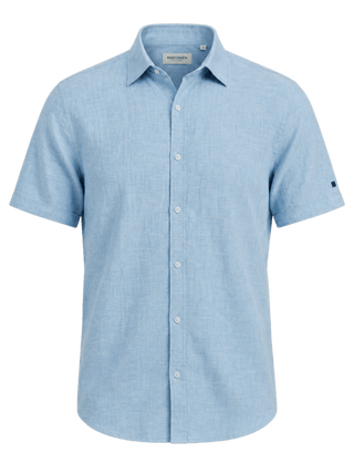 REDGREEN Asger Kortærmet Hørskjorte Shirt BLUE MELANGE