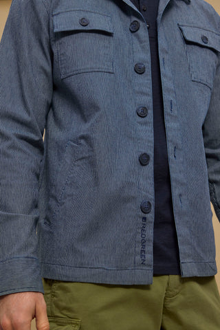 REDGREEN MEN Ashton Jacket Overshirt 1691 Dark Navy Stripe