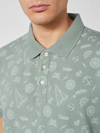 REDGREEN COLTON POLO T-SHIRT Polo 3774 Olive pattern with green pastel