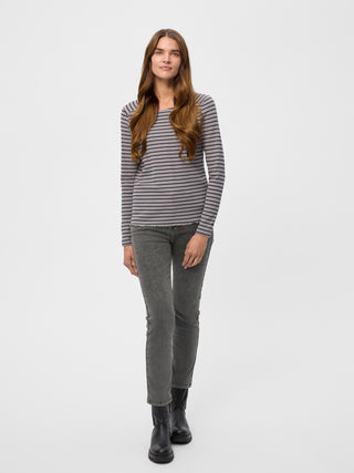 REDGREEN WOMAN Cambridge Long Sleeve Tee 113 Grey Stripe