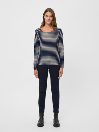 REDGREEN WOMAN Cambridge Long Sleeve Tee 169 Dark Navy Stripe