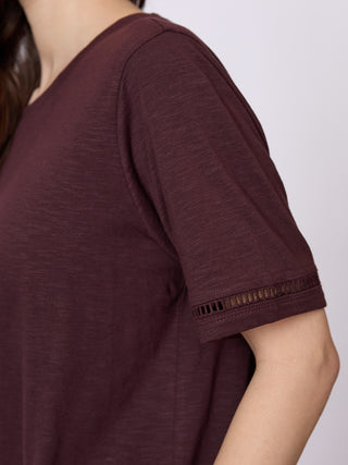 REDGREEN WOMAN Cami Short Sleeve Tee 085 Plum