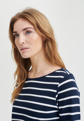 REDGREEN WOMAN Catalina Long Sleeve T-shirt T-shirt 168 Navy Stripe