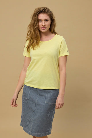 REDGREEN WOMAN Celina T-shirt Short Sleeve Tee 030 Yellow Pastel