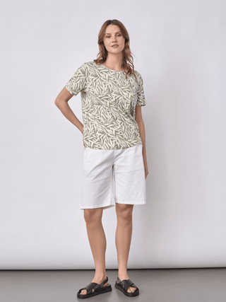 REDGREEN WOMAN Celina T-shirt Short Sleeve Tee 373 Light Green Pattern