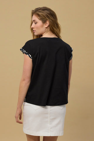 REDGREEN WOMAN Chantelle T-shirt Blouse 368 Navy Pattern