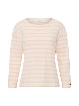 REDGREEN WOMAN Claudia T-shirt Long Sleeve Tee 140 Rose Pastel Stripe