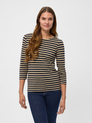 REDGREEN WOMAN Cleo T-shirt Long Sleeve Tee 124 Mid Sand Stripe