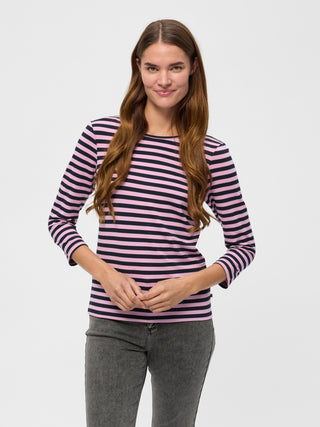 REDGREEN WOMAN Cleo T-shirt Long Sleeve Tee 143 Pale Pink Stripe