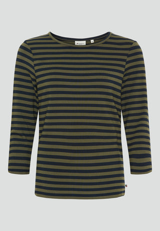 REDGREEN WOMAN Cleo T-shirt Long Sleeve Tee 171 Light Olive Stripe