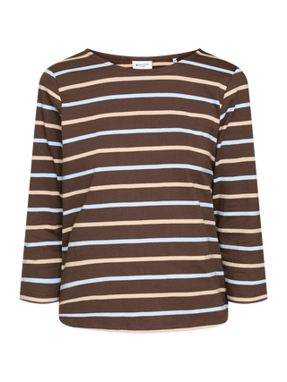 REDGREEN WOMAN Croco T-shirt Short Sleeve Tee 129 Dark Brown Stripe