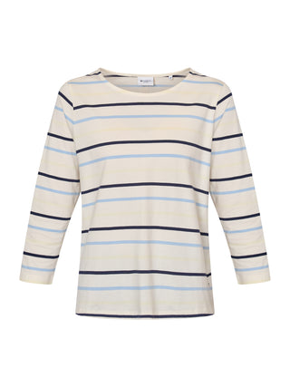 REDGREEN WOMAN Croco T-shirt Short Sleeve Tee 163 Blue Stripe