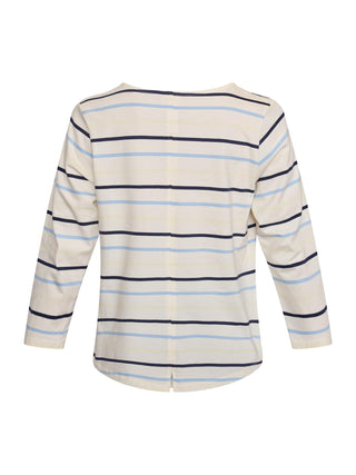 REDGREEN WOMAN Croco T-shirt Short Sleeve Tee 163 Blue Stripe