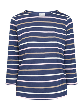 REDGREEN WOMAN Croco T-shirt Short Sleeve Tee 168 Navy Stripe