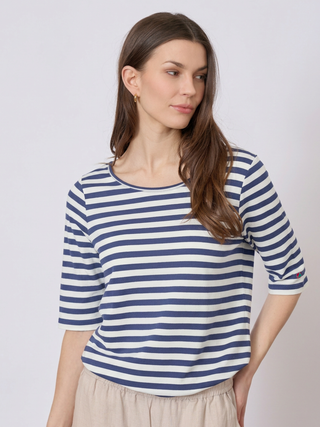 REDGREEN WOMAN Hedy Short Sleeve T-shirt Short Sleeve Tee 168 Navy Stripe