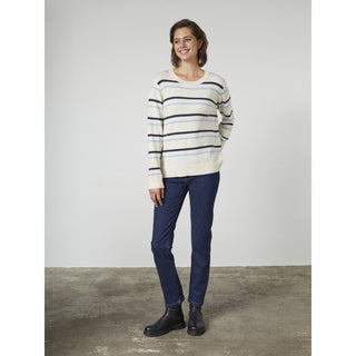 REDGREEN WOMAN Jetta Knit 164 Mid Blue Stripe