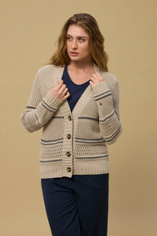 REDGREEN WOMAN Kasmira Knit Knit 123 Sand Stripe