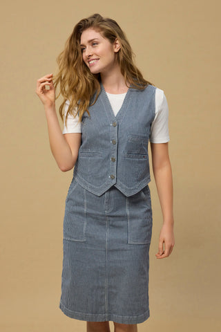 REDGREEN WOMAN Letty Vest Vest 166 Denim Stripe