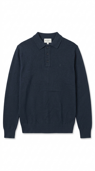 REDGREEN REDGREEN Langærmet Strikket Polo Knit Navy