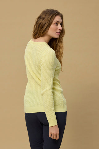 REDGREEN WOMAN Simone Cable knit Knit 030 Yellow Pastel