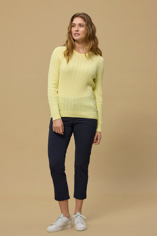 REDGREEN WOMAN Simone Cable knit Knit 030 Yellow Pastel