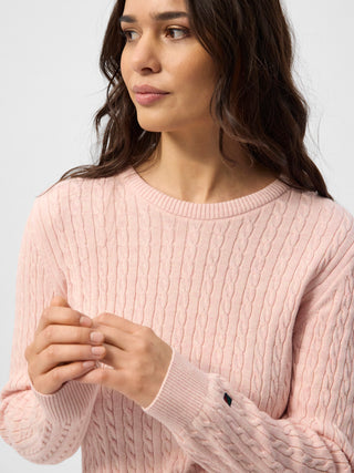 REDGREEN WOMAN Susan Cable Knit Knit 440 Rose Pastel Melange