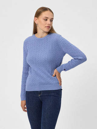 REDGREEN WOMAN Susan Cable Knit Knit 464 Mid Blue Melange