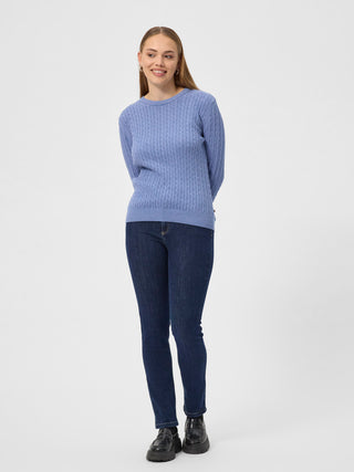 REDGREEN WOMAN Susan Cable Knit Knit 464 Mid Blue Melange