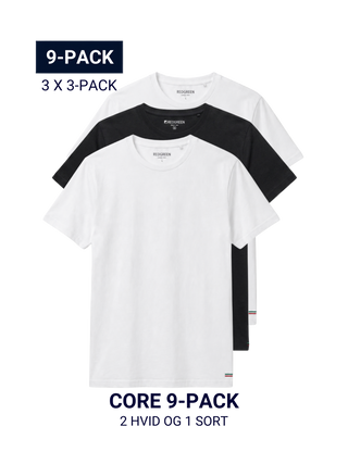 Core 9-pack T-shirt - 2 White & 1 Black